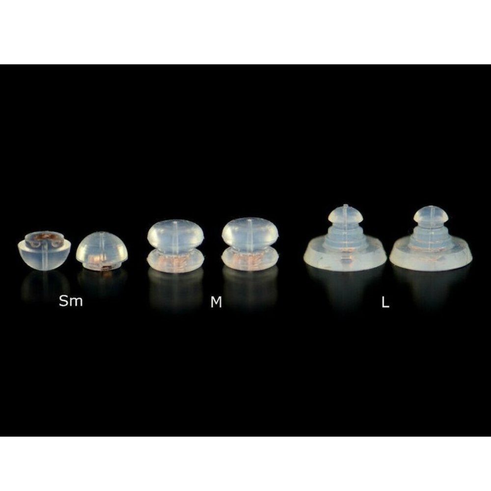 14k Rose Gold Gold Jelly Silicon Back Earring by Piece and Pair Large - 1 Pair